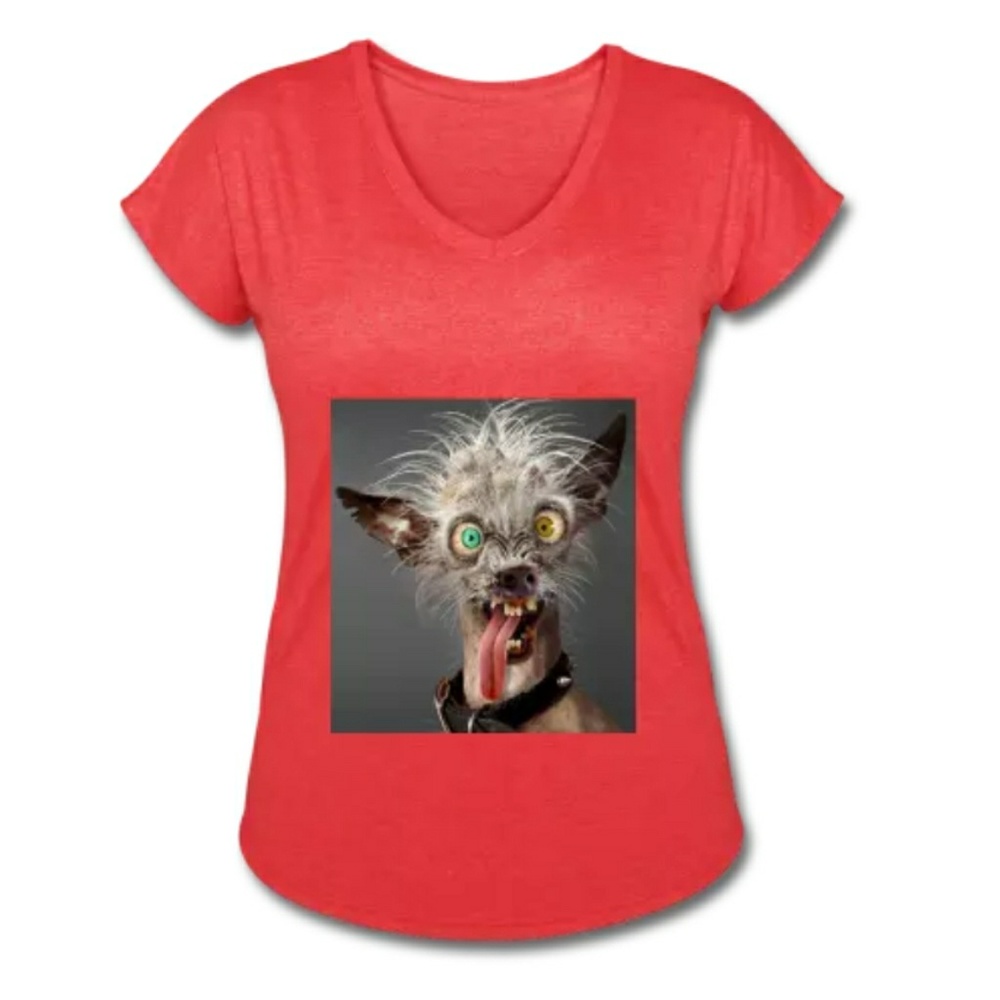 Womens Tri-blend V-neck T-shirt